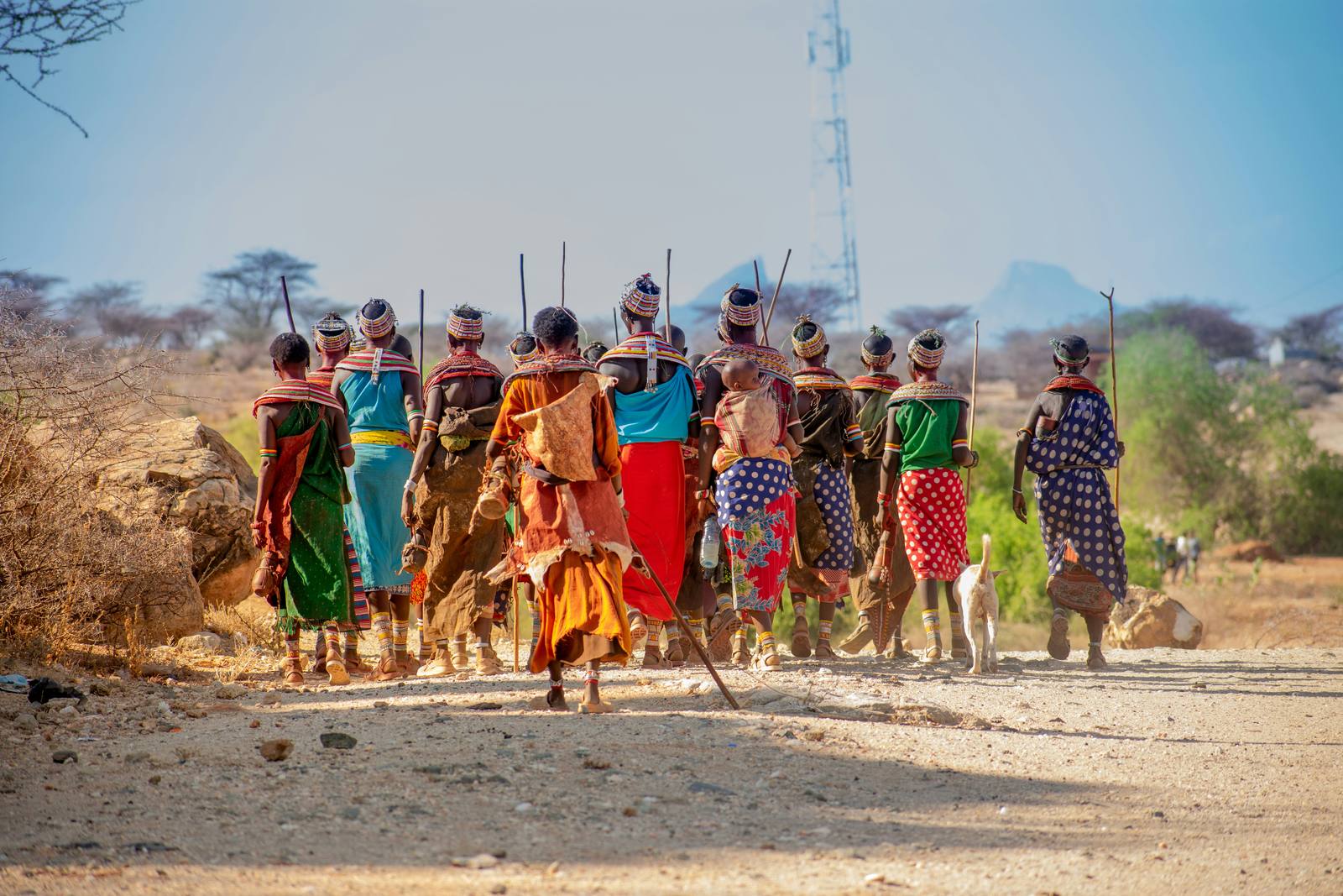 Samburu community members in traditional dress